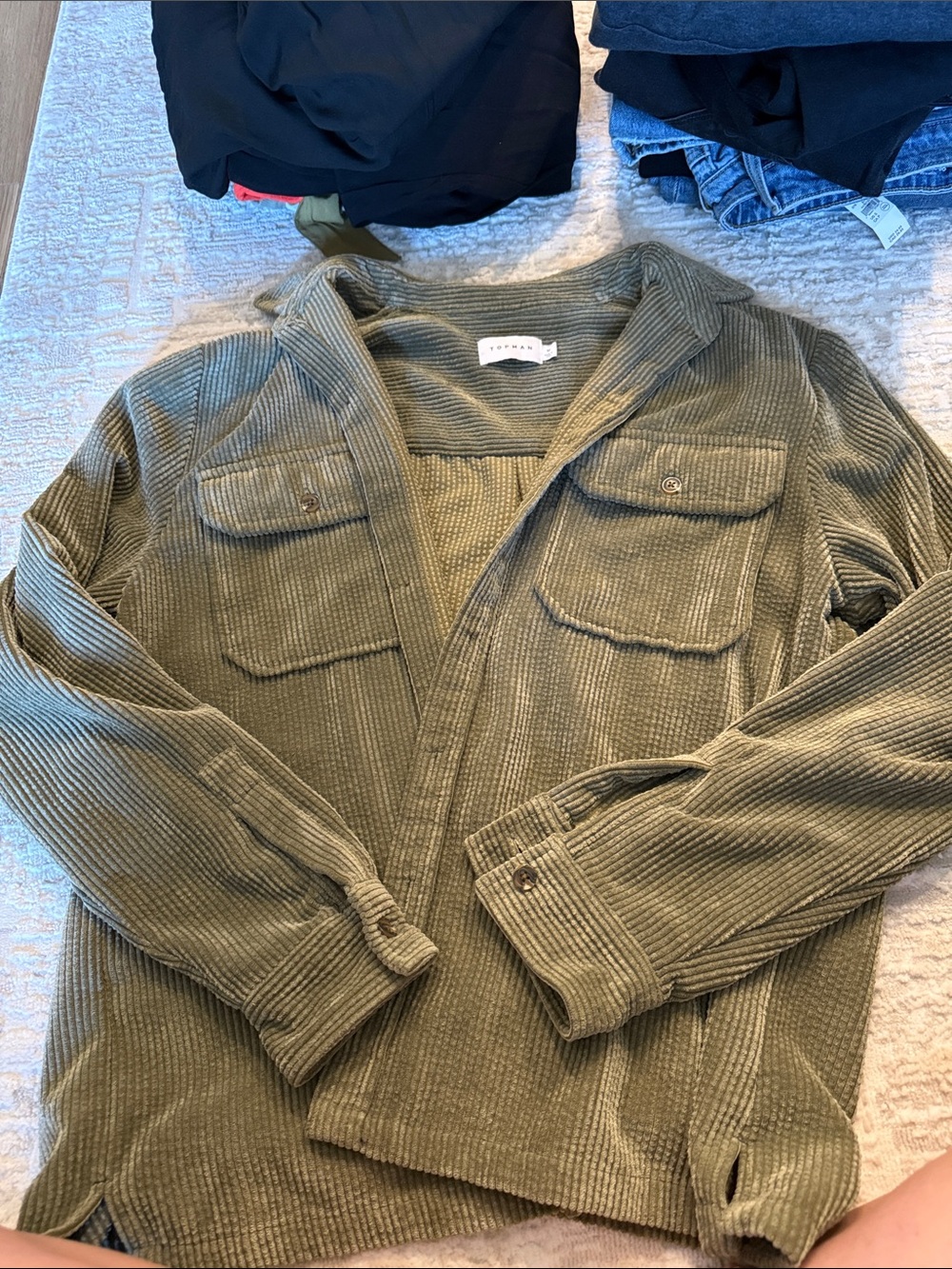 Green Corduroy Button Up